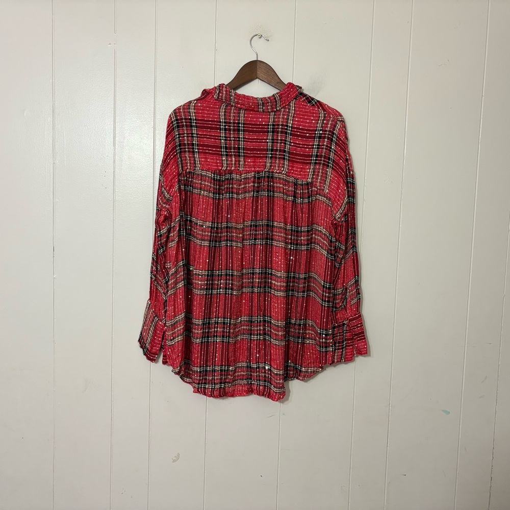 Free People Fearless Love Red Bell Sleeve Tunic Top Size XS Boho - Picture 13 of 13